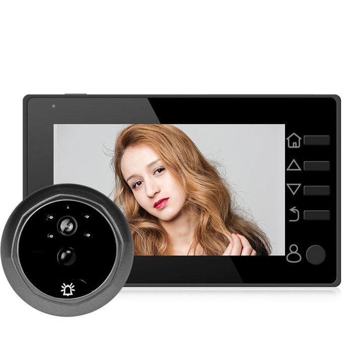 Danmini Q10 4.3 Inch Screen Motion Detection Camera Video Alarm Smart Digital Door Viewer, Support TF Card (Black)