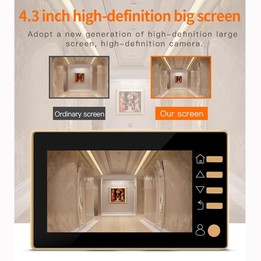 Danmini Q10 4.3 Inch Screen Motion Detection Camera Video Alarm Smart Digital Door Viewer, Support TF Card (Black)