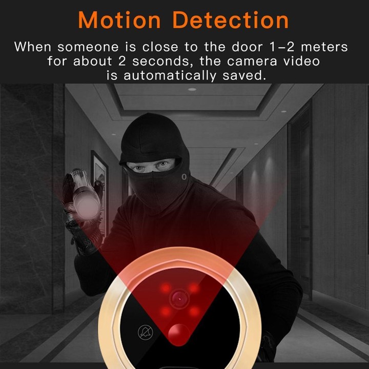Danmini Q10 4.3 Inch Screen Motion Detection Camera Video Alarm Smart Digital Door Viewer, Support TF Card (Black)