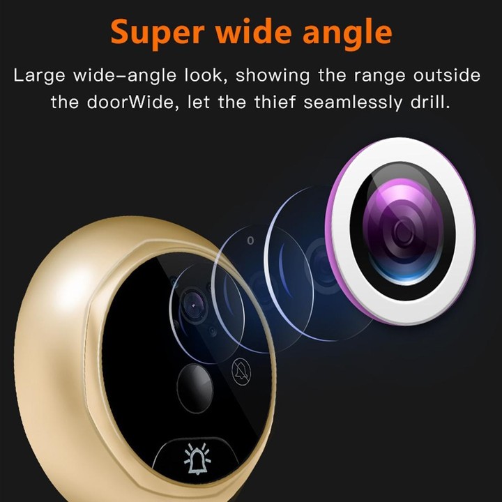 Danmini Q10 4.3 Inch Screen Motion Detection Camera Video Alarm Smart Digital Door Viewer, Support TF Card (Black)