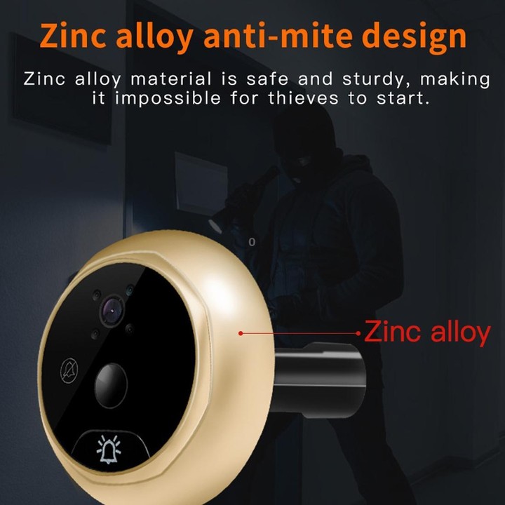 Danmini Q10 4.3 Inch Screen Motion Detection Camera Video Alarm Smart Digital Door Viewer, Support TF Card (Black)