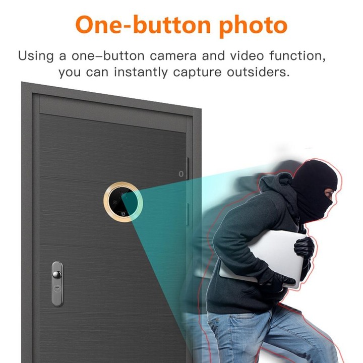 Danmini Q10 4.3 Inch Screen Motion Detection Camera Video Alarm Smart Digital Door Viewer, Support TF Card (Black)