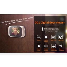 DD1 Smart Electronic Cat Eye Camera Doorbell with 2.8 inch LCD Screen, Support Infrared Night Vision(Gold)
