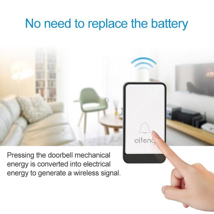 AITENG V029J Wireless Batteryless WIFI Doorbell, UK Plug