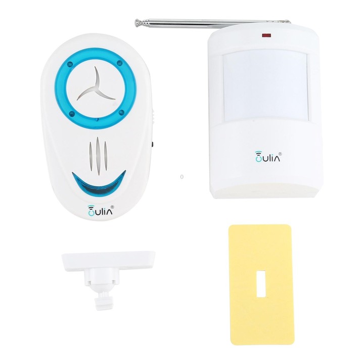 OULIA 220V Wireless Sensor Door Chime Electro Guard Watch, US Plug