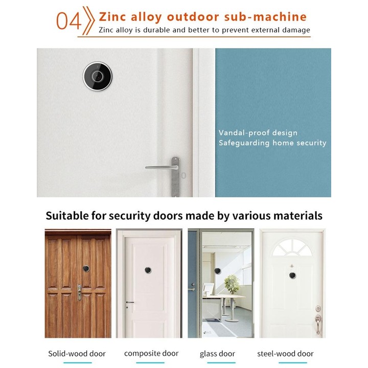 DD3S 2.4 inch Screen 0.3MP Security Camera Peephole Viewer Digital Peephole Door Bell,