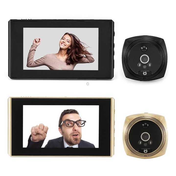N6 2.0 Million Pixels 4.3 inch Screen Video Doorbell(Black)