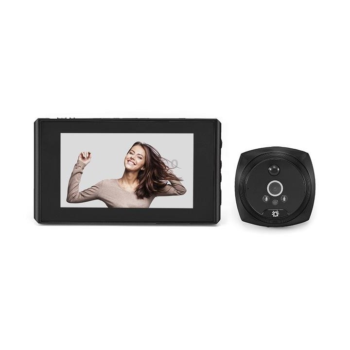 N6 2.0 Million Pixels 4.3 inch Screen Video Doorbell(Black)