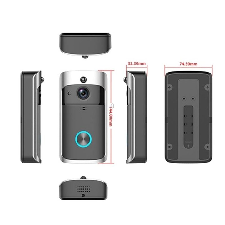 M3 720P Smart WIFI Ultra Low Power Video Visual Doorbell With Ding Dong Version, US Plug(Black)