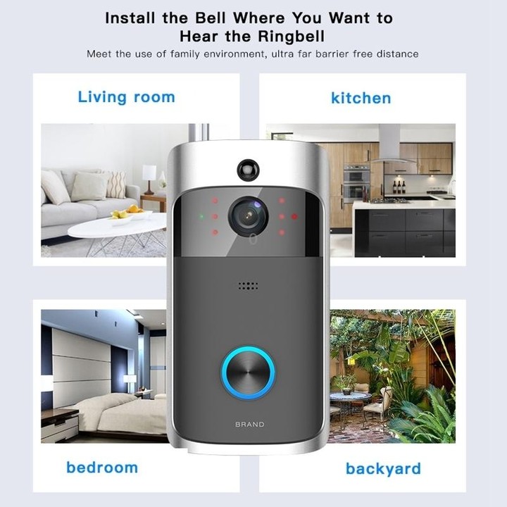 M3 720P Smart WIFI Ultra Low Power Video Visual Doorbell With Ding Dong Version, US Plug(Black)
