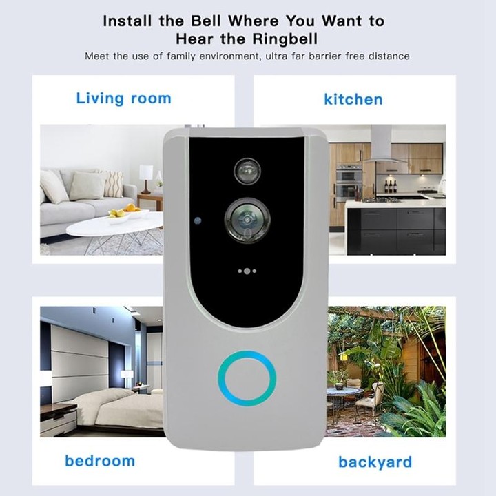 M2 720P Smart WIFI Video Visual Doorbell,Support Mobile Phone Remote Monitoring & Night Vision (Grey)