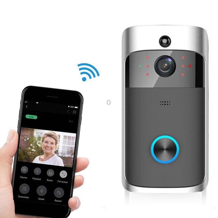 M4 720P Smart WIFI Ultra Low Power Video PIR Visual Doorbell with 3 Battery Slots,Support Mobile Phone Remote Monitoring & Night