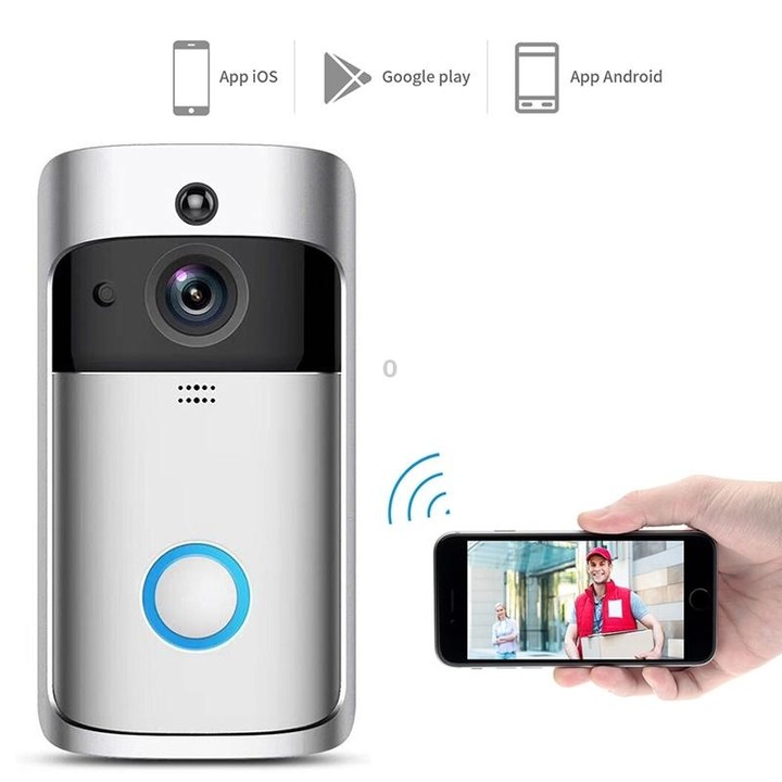 M4 720P Smart WIFI Ultra Low Power Video PIR Visual Doorbell with 3 Battery Slots,Support Mobile Phone Remote Monitoring & Night