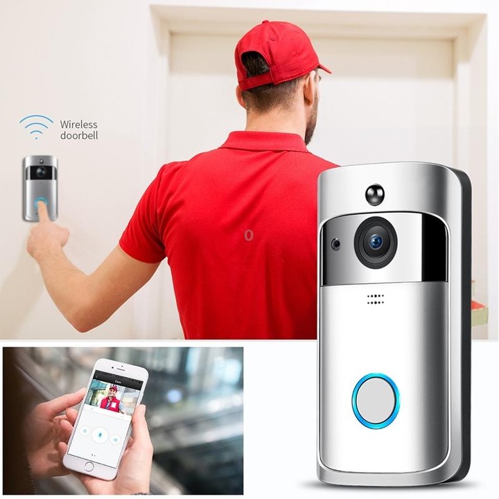 M4 720P Smart WIFI Ultra Low Power Video PIR Visual Doorbell with 3 Battery Slots,Support Mobile Phone Remote Monitoring & Night