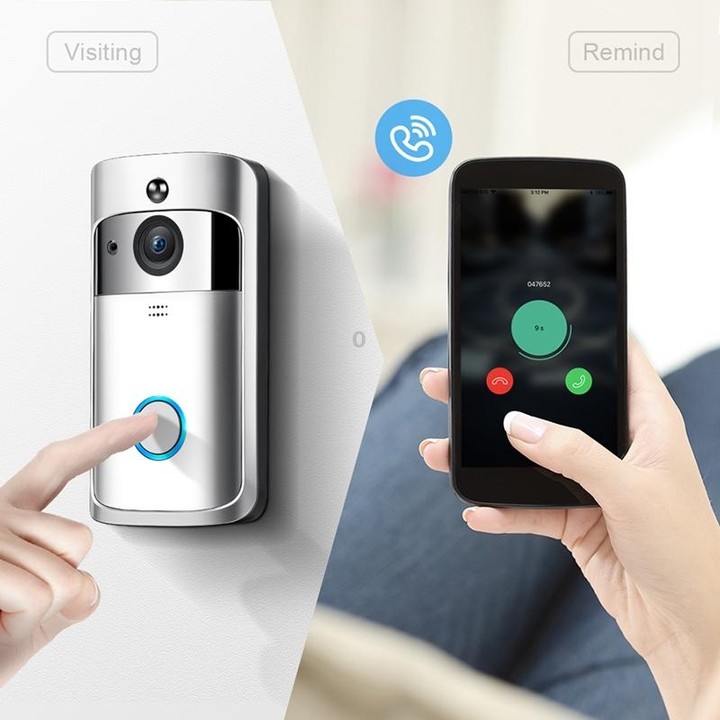 M4 720P Smart WIFI Ultra Low Power Video PIR Visual Doorbell with 3 Battery Slots,Support Mobile Phone Remote Monitoring & Night