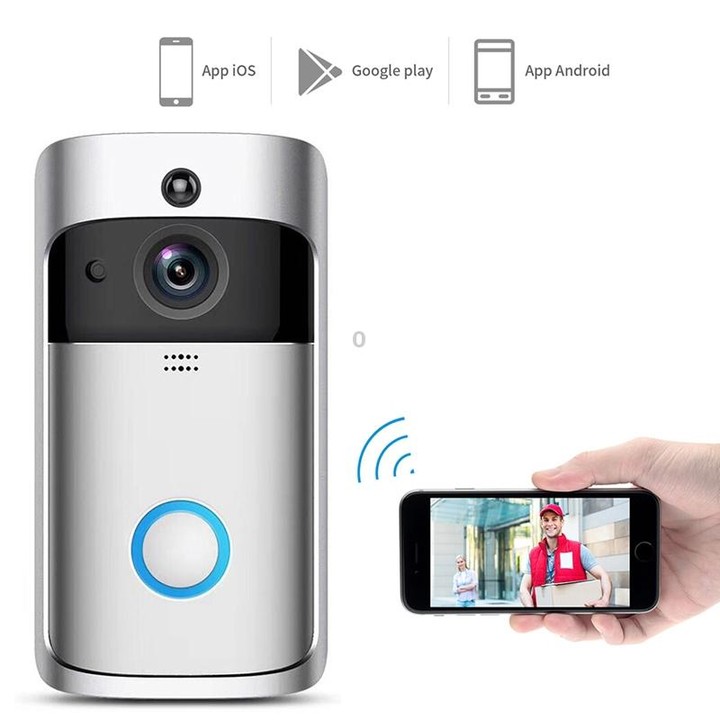 M4 720P Smart WIFI Ultra Low Power Video PIR Visual Doorbell with 3 Battery Slots,Support Mobile Phone Remote Monitoring & Night