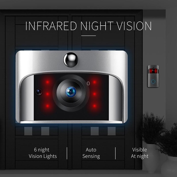 M4 720P Smart WIFI Ultra Low Power Video PIR Visual Doorbell with 3 Battery Slots,Support Mobile Phone Remote Monitoring & Night