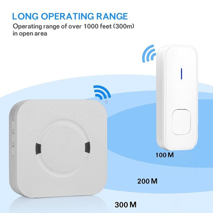 P6-B 110dB Wireless IP55 Waterproof Low Power Consumption WiFi Doorbell Receiver, 53 Music Options, Receiver Distance: 300m(Whit