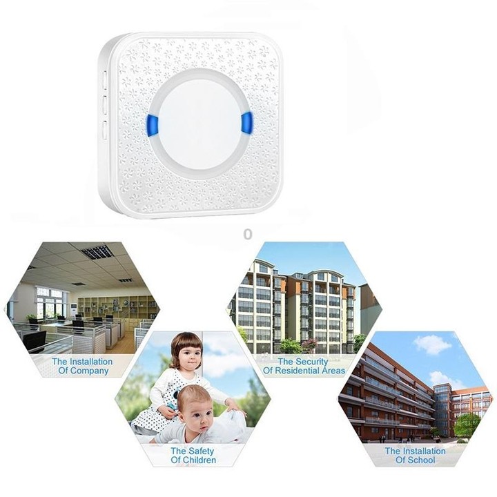 P6 110dB Wireless IP55 Waterproof Low Power Consumption WiFi Doing-dong Doorbell Receiver, Receiver Distance: 300m, US Plug(Whit