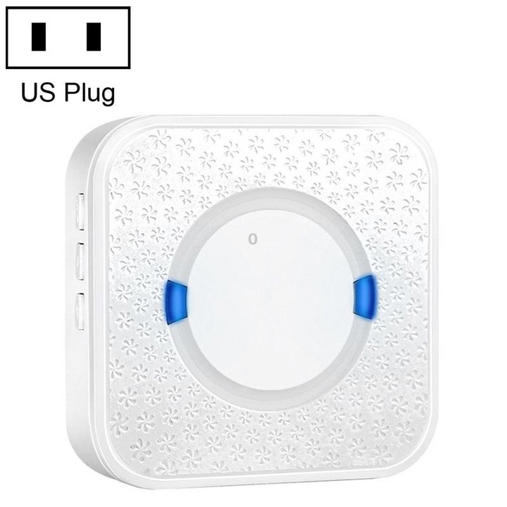 P6 110dB Wireless IP55 Waterproof Low Power Consumption WiFi Doing-dong Doorbell Receiver, Receiver Distance: 300m, US Plug(Whit