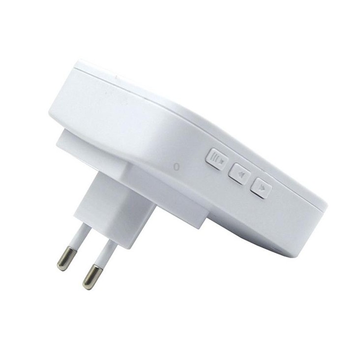 P6 110dB Wireless IP55 Waterproof Low Power Consumption WiFi Doing-dong Doorbell Receiver, Receiver Distance: 300m, EU Plug(Whit
