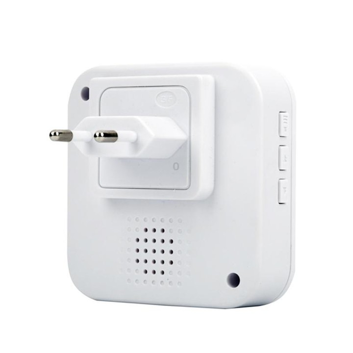 P6 110dB Wireless IP55 Waterproof Low Power Consumption WiFi Doing-dong Doorbell Receiver, Receiver Distance: 300m, EU Plug(Whit