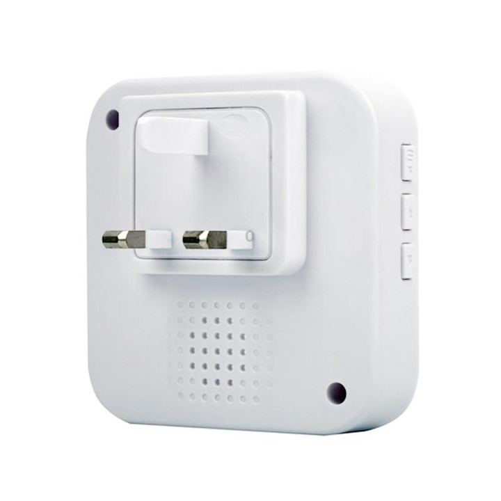 P6 110dB Wireless IP55 Waterproof Low Power Consumption WiFi Doing-dong Doorbell Receiver, Receiver Distance: 300m, UK Plug(Whit