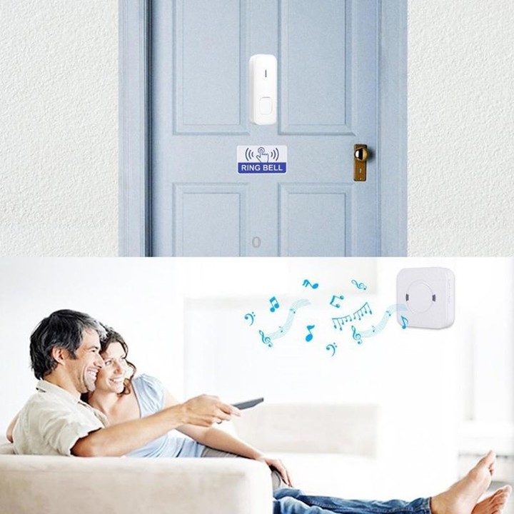 P6 110dB Wireless IP55 Waterproof Low Power Consumption WiFi Doing-dong Doorbell Receiver, Receiver Distance: 300m, UK Plug(Whit