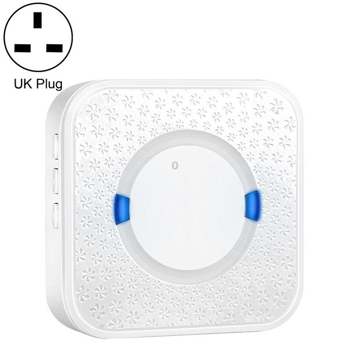 P6 110dB Wireless IP55 Waterproof Low Power Consumption WiFi Doing-dong Doorbell Receiver, Receiver Distance: 300m, UK Plug(Whit