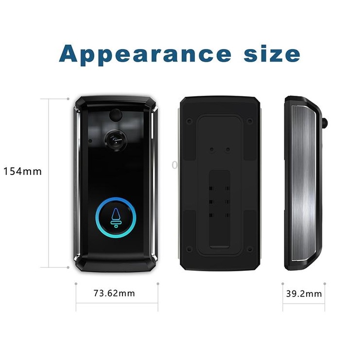 M101 WiFi Intelligent Video Doorbell, Support Infrared Night Vision / Motion Detection / Two-way Intercom / 32GB SD Card (Black)