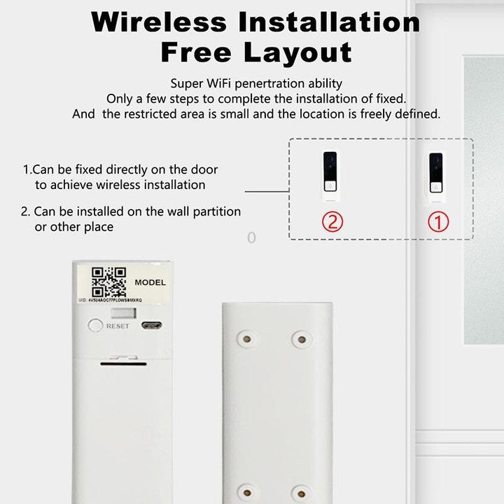 M200B WiFi Intelligent Square Button Video Doorbell, Support Infrared Motion Detection & Adaptive Rate & Two-way Intercom & Remo