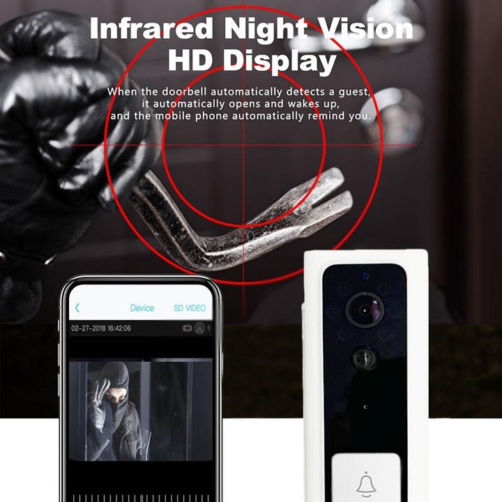 M200B WiFi Intelligent Square Button Video Doorbell, Support Infrared Motion Detection & Adaptive Rate & Two-way Intercom & Remo
