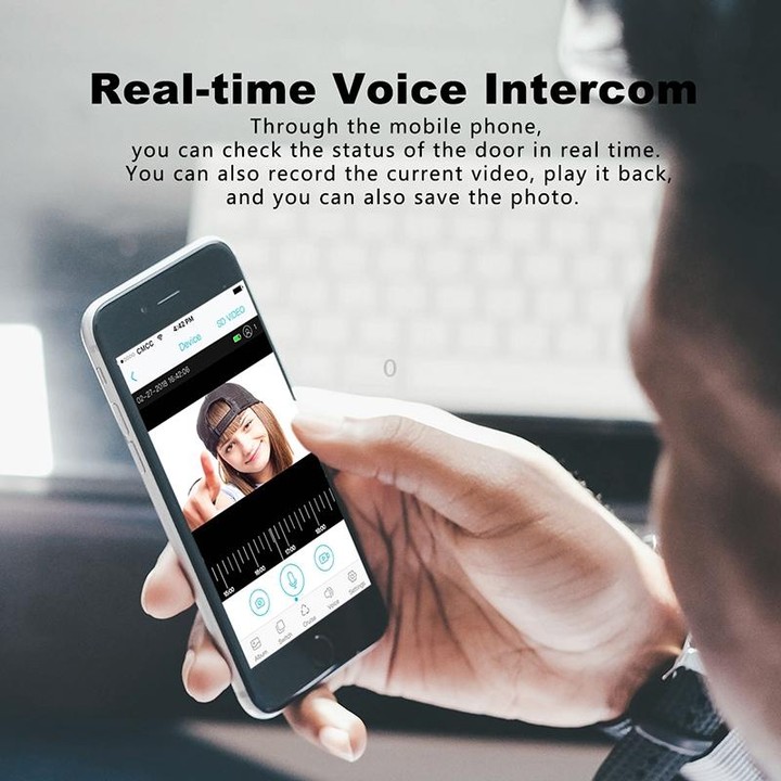 M200B WiFi Intelligent Square Button Video Doorbell, Support Infrared Motion Detection & Adaptive Rate & Two-way Intercom & Remo