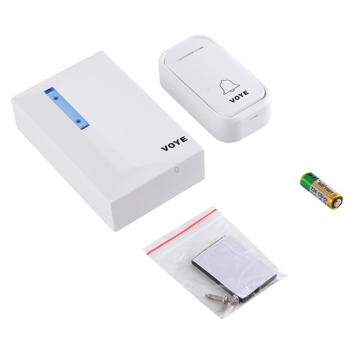 VOYE V015F Home Music Remote Control Wireless Doorbell with 38 Polyphony Sounds (White)