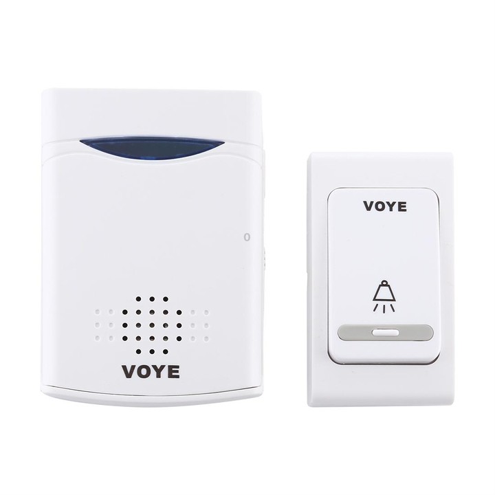 VOYE V006B Home Music Remote Control Wireless Doorbell with 38 Polyphony Sounds (White)