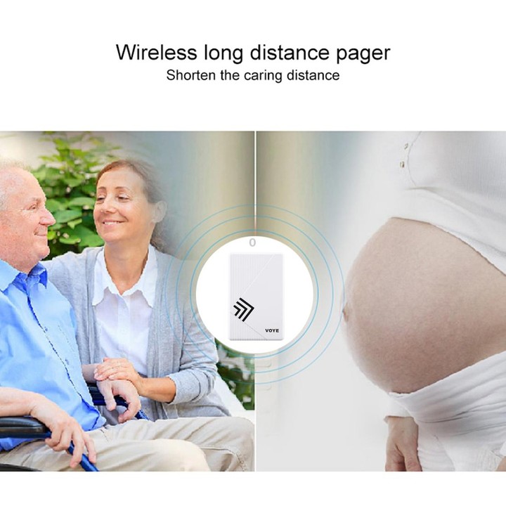 VOYE V022F Home Music Remote Control Wireless Doorbell with 38 Polyphony Sounds (White)