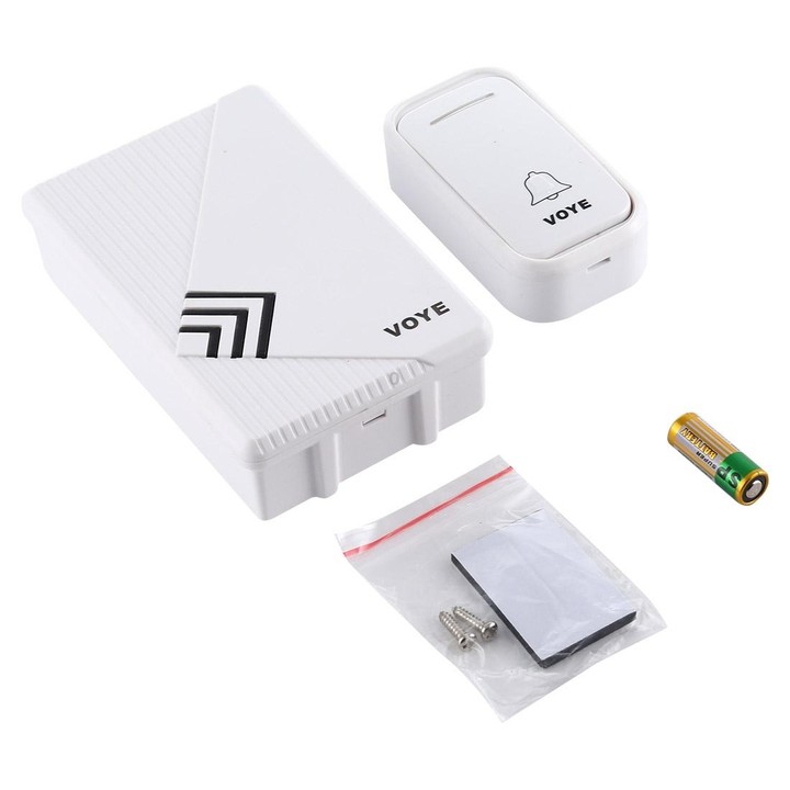 VOYE V022F Home Music Remote Control Wireless Doorbell with 38 Polyphony Sounds (White)