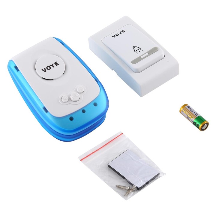 VOYE V009B Home Music Remote Control Wireless Doorbell with 38 Polyphony Sounds, US Plug (White)