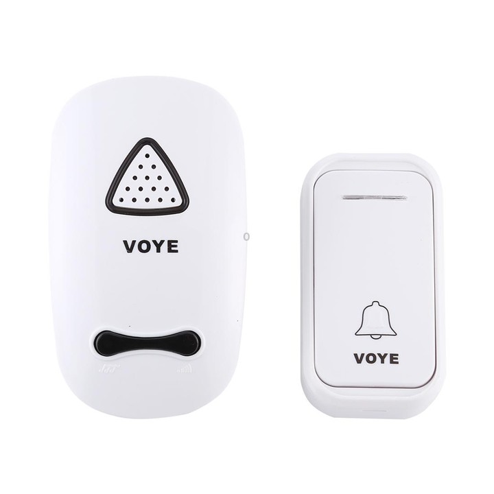 VOYE V025F Home Music Remote Control Wireless Doorbell with 38 Polyphony Sounds, US Plug(White)
