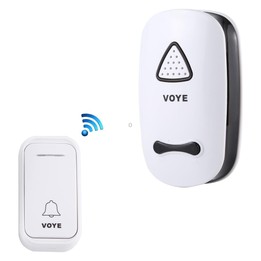 VOYE V025F Home Music Remote Control Wireless Doorbell with 38 Polyphony Sounds, US Plug(White)
