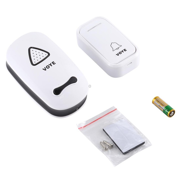 VOYE V025F Home Music Remote Control Wireless Doorbell with 38 Polyphony Sounds, US Plug(White)