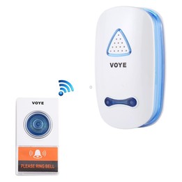 VOYE V025A Home Music Remote Control Wireless Doorbell with 38 Polyphony Sounds, US Plug (White)