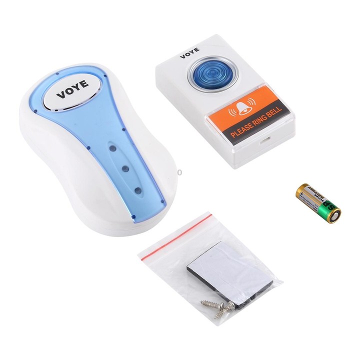 VOYE V008A Home Music Remote Control Wireless Doorbell with 38 Polyphony Sounds, US Plug(White)