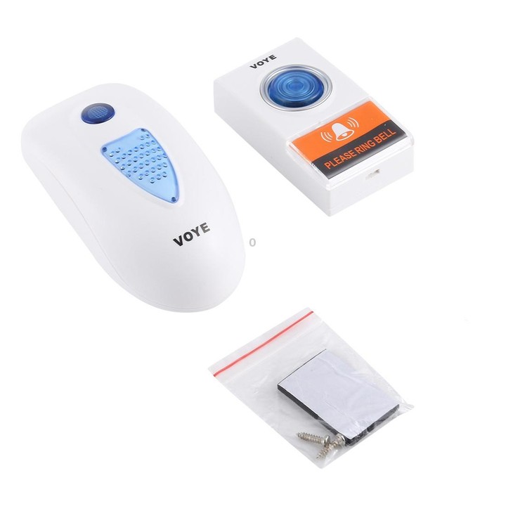 VOYE V003A Home Music Remote Control Wireless Doorbell with 38 Polyphony Sounds, US Plug (White)