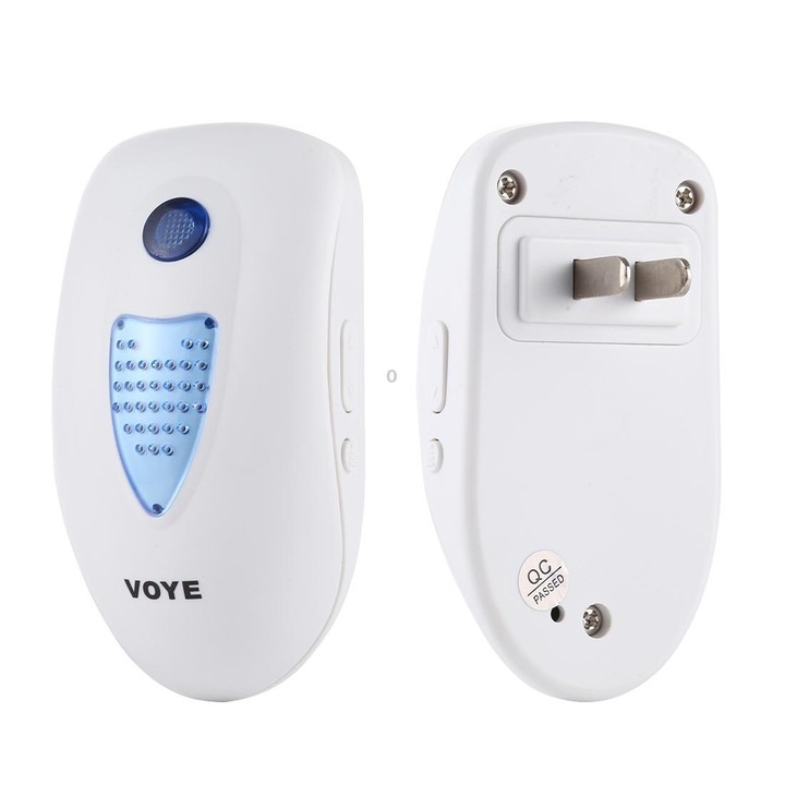 VOYE V003A Home Music Remote Control Wireless Doorbell with 38 Polyphony Sounds, US Plug (White)