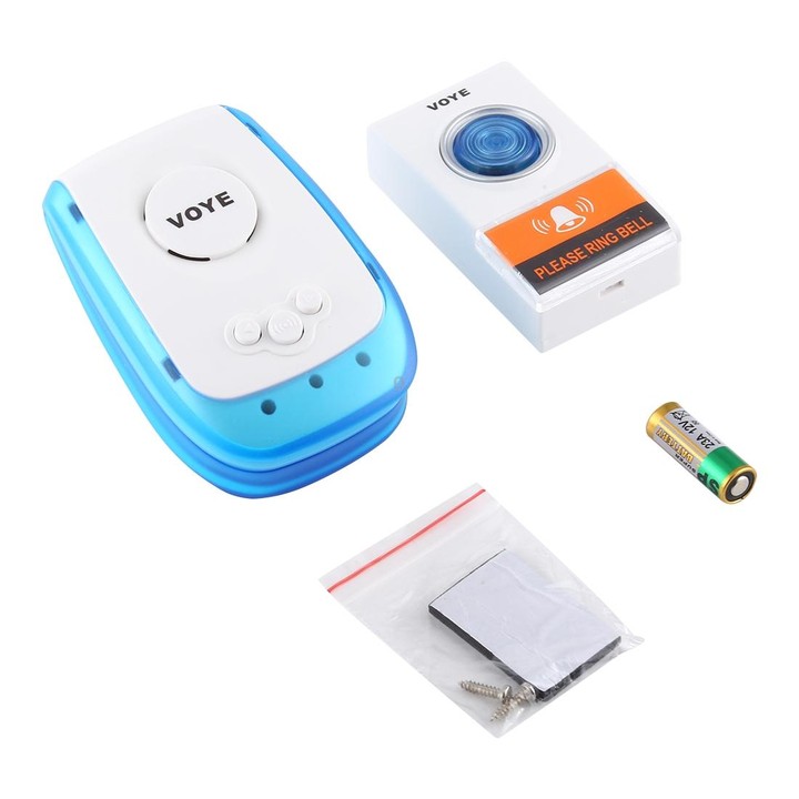 VOYE V009A Home Music Remote Control Wireless Doorbell with 38 Polyphony Sounds, US Plug (White)
