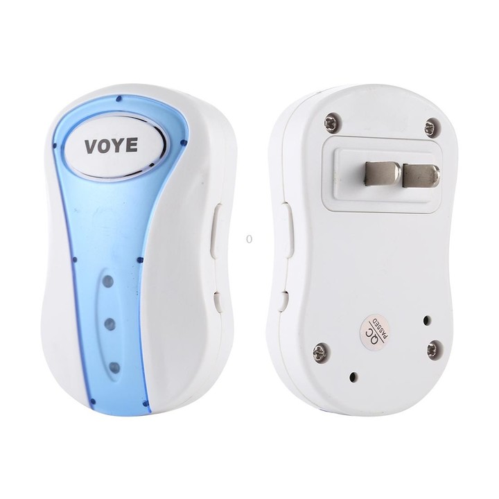 VOYE V008B Home Music Remote Control Wireless Doorbell with 38 Polyphony Sounds, US Plug (White)