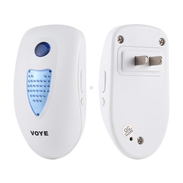 VOYE V003B Home Music Remote Control Wireless Doorbell with 38 Polyphony Sounds, US Plug (White)