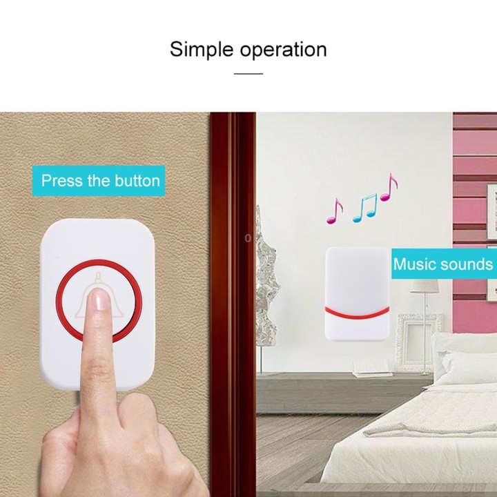CMF1188 Home Music Remote Control Wireless Doorbell with 38 Ringtones & Colorful Flashing Lights + Ringtones / Ringtones / Color
