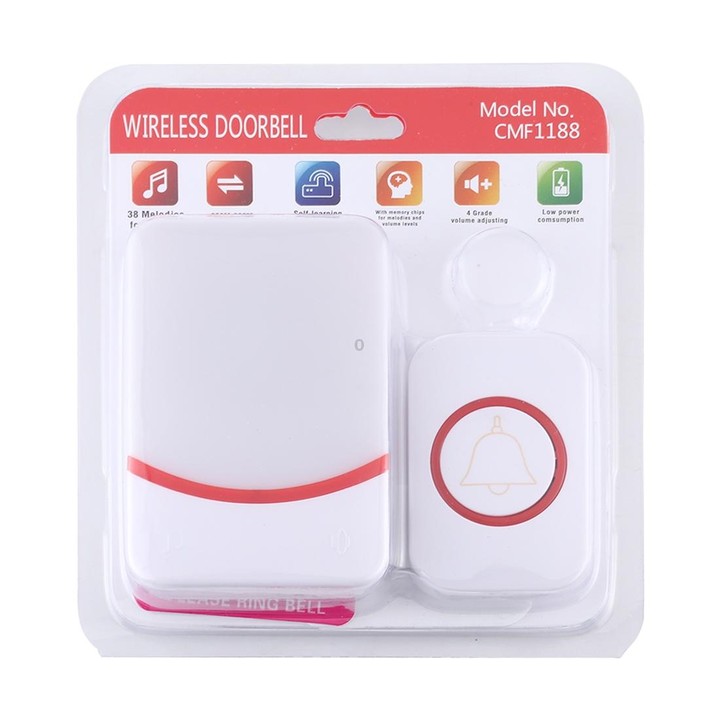 CMF1188 Home Music Remote Control Wireless Doorbell with 38 Ringtones & Colorful Flashing Lights + Ringtones / Ringtones / Color